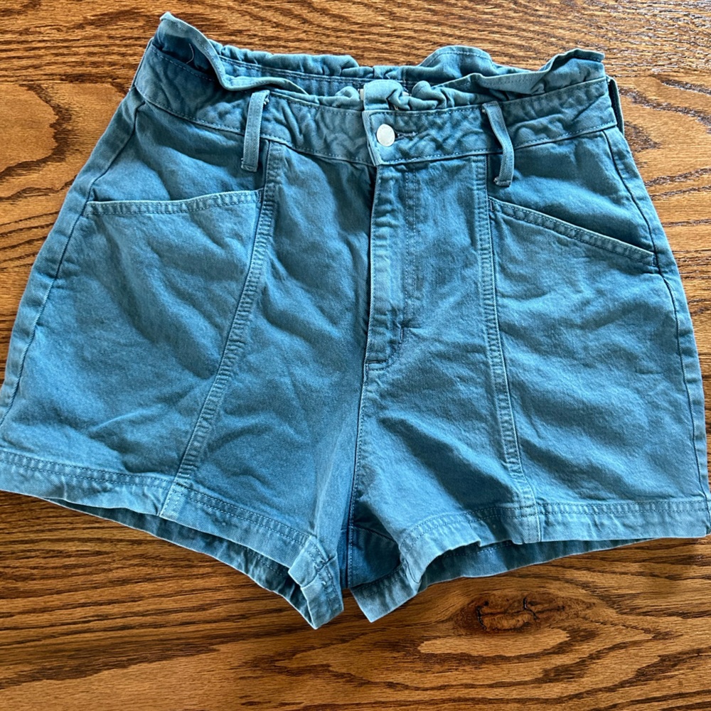 Paperbag jean shorts